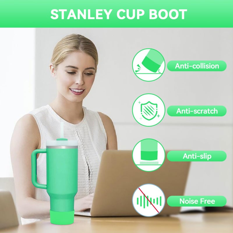 PICcircuit 2PCS for Stanley Boot, Silicone Bottom for Quencher Adventure 40oz 30oz IceFlow 20oz 30oz Bottle&for Hydroflask Tumbler 12-24oz for Stanley Cup Accessories Avoid Scratches&Noise - Image 5